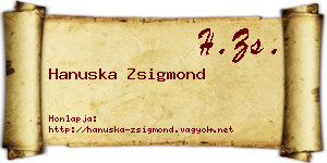Hanuska Zsigmond névjegykártya